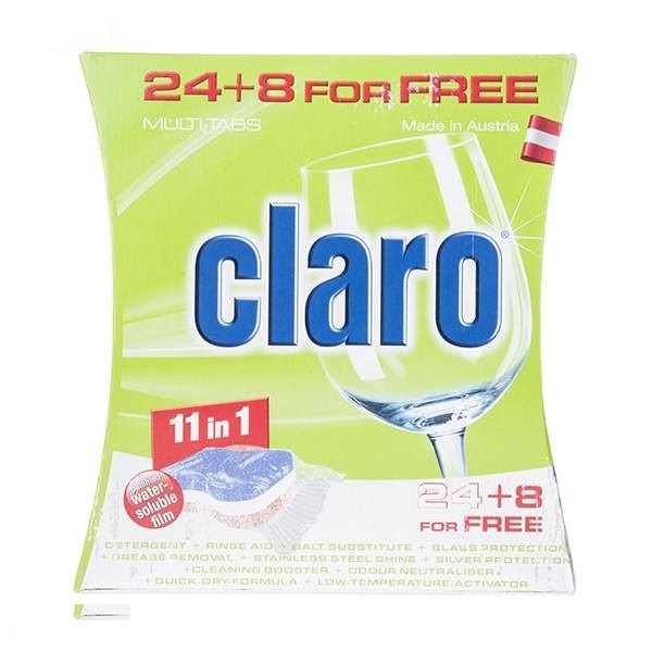قرص ماشین ظرفشویی کلارو مدل 11in1 بسته 32 عددی