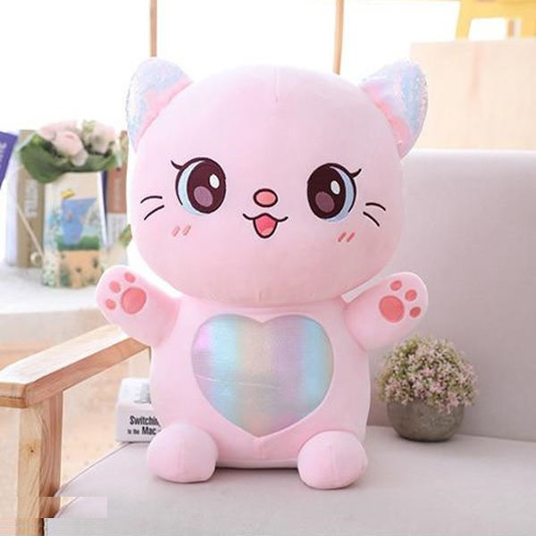 عروسک طرح گربه مدل اشرافی کد 255 ارتفاع 29 سانتی متر