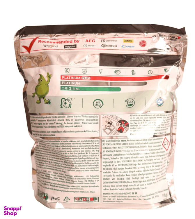 قرص ماشین ظرف شویی فیری مدل پلاتینیوم بسته 75 عددی