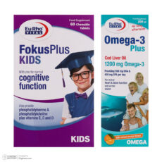 شربت امگا 3 پلاس یوروویتال 200 میلی لیتر به همراه قرص فوکوس پلاس کیدز یوروویتال بسته 60 عددی