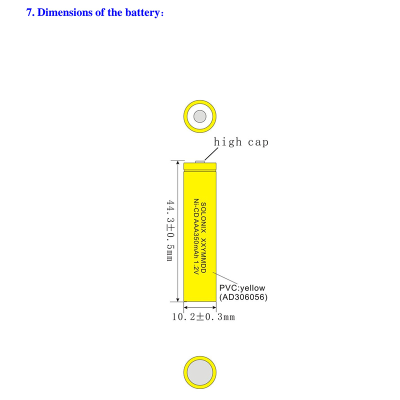 باتری شارژی نیم قلمی سولونیکس مدل صنعتی Ni-Cd مجموعه 20 عددی