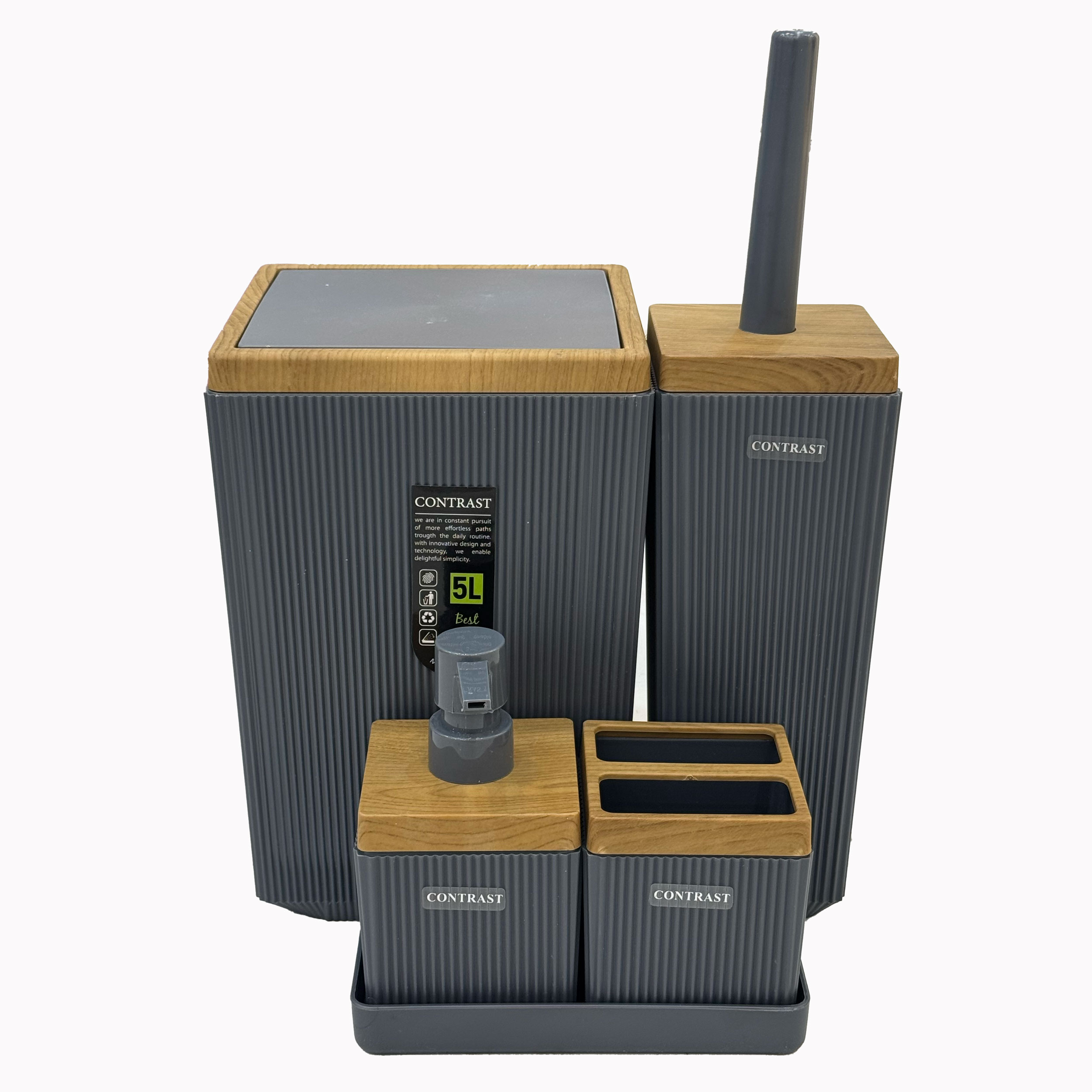 ست سرویس بهداشتی 5 تکه کنتراست مدل دری کد RM8900