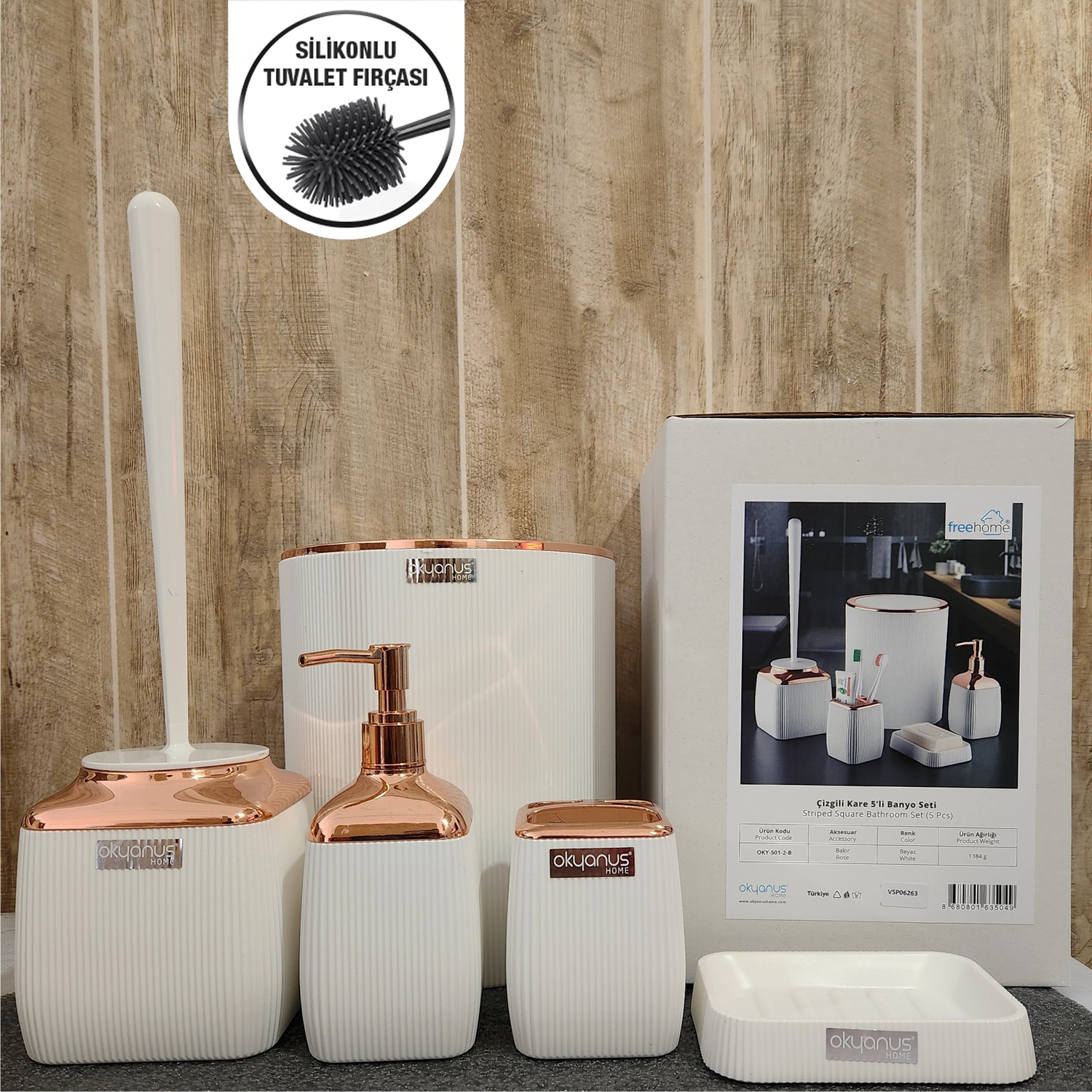 ست سرویس بهداشتی 5 پارچه فری هوم مدل COPPER