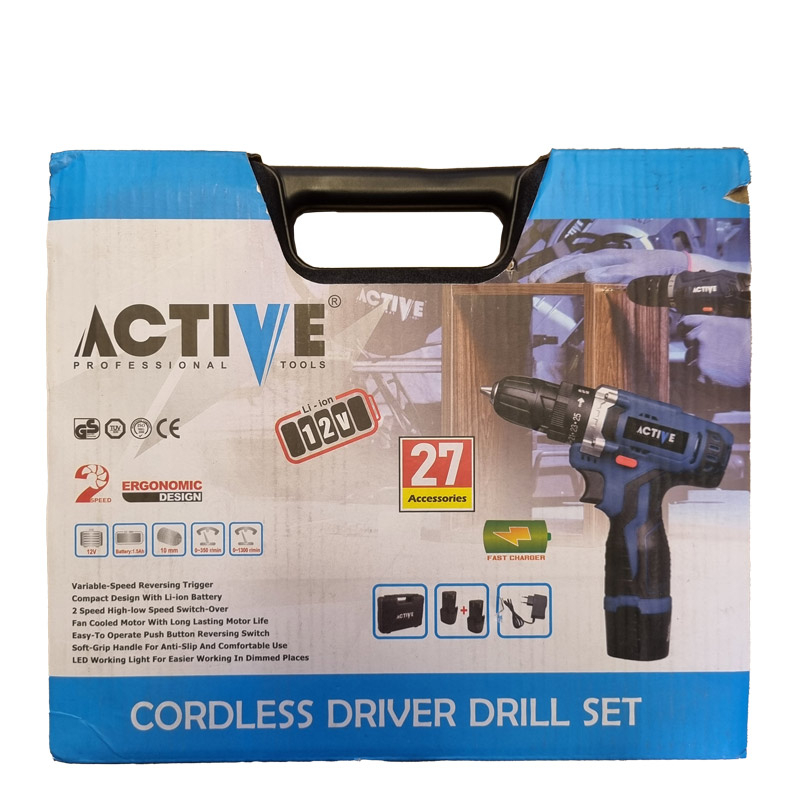 پیچ گوشتی شارژی اکتیو تولز مدل AC-2812BM بسته ۲۷ عددی