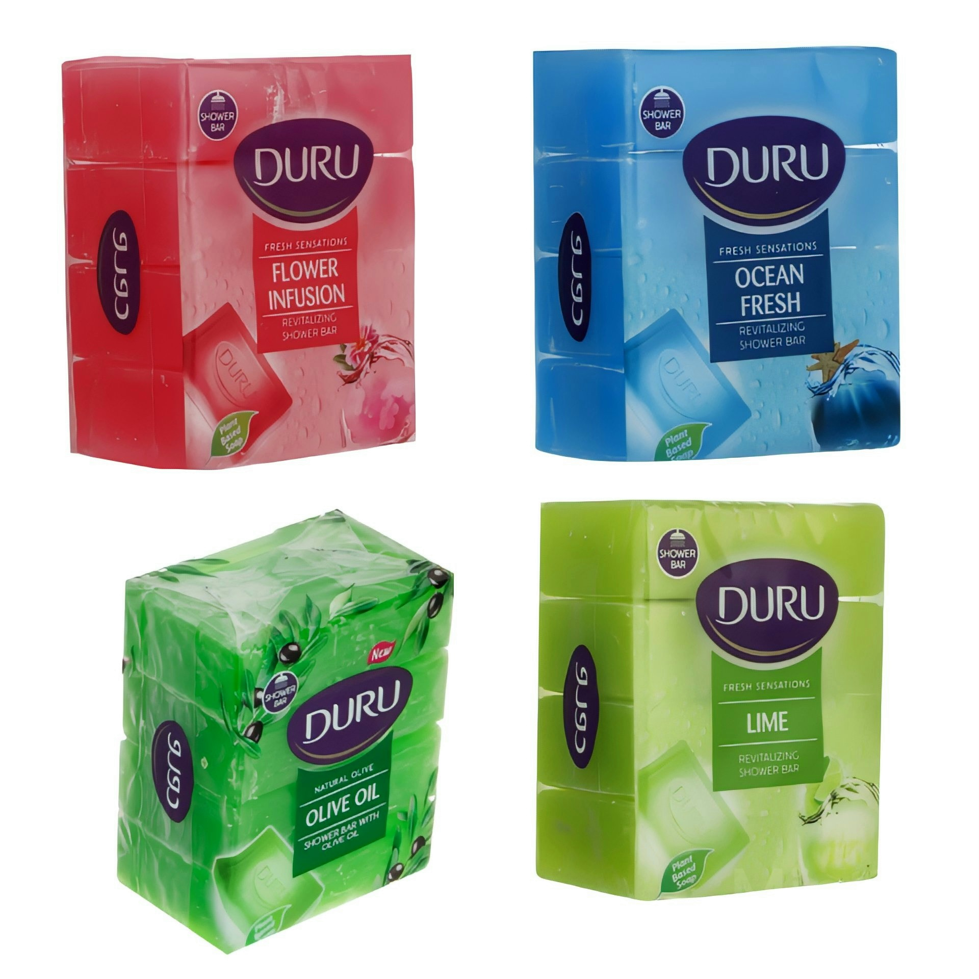 صابون شستشو دورو مدل لیمو - اقیانوسی - گل - زیتون تحت لیسانس وزن600 گرم بسته 4 عددی