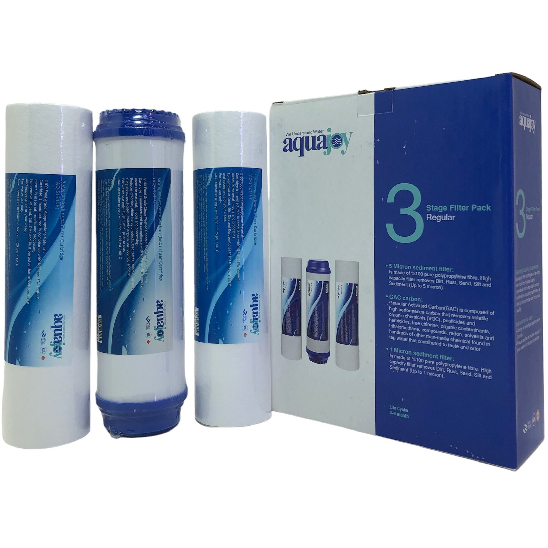 فیلتر دستگاه تصفیه آب آکواجوی مدل UDF بسته 3 عددی