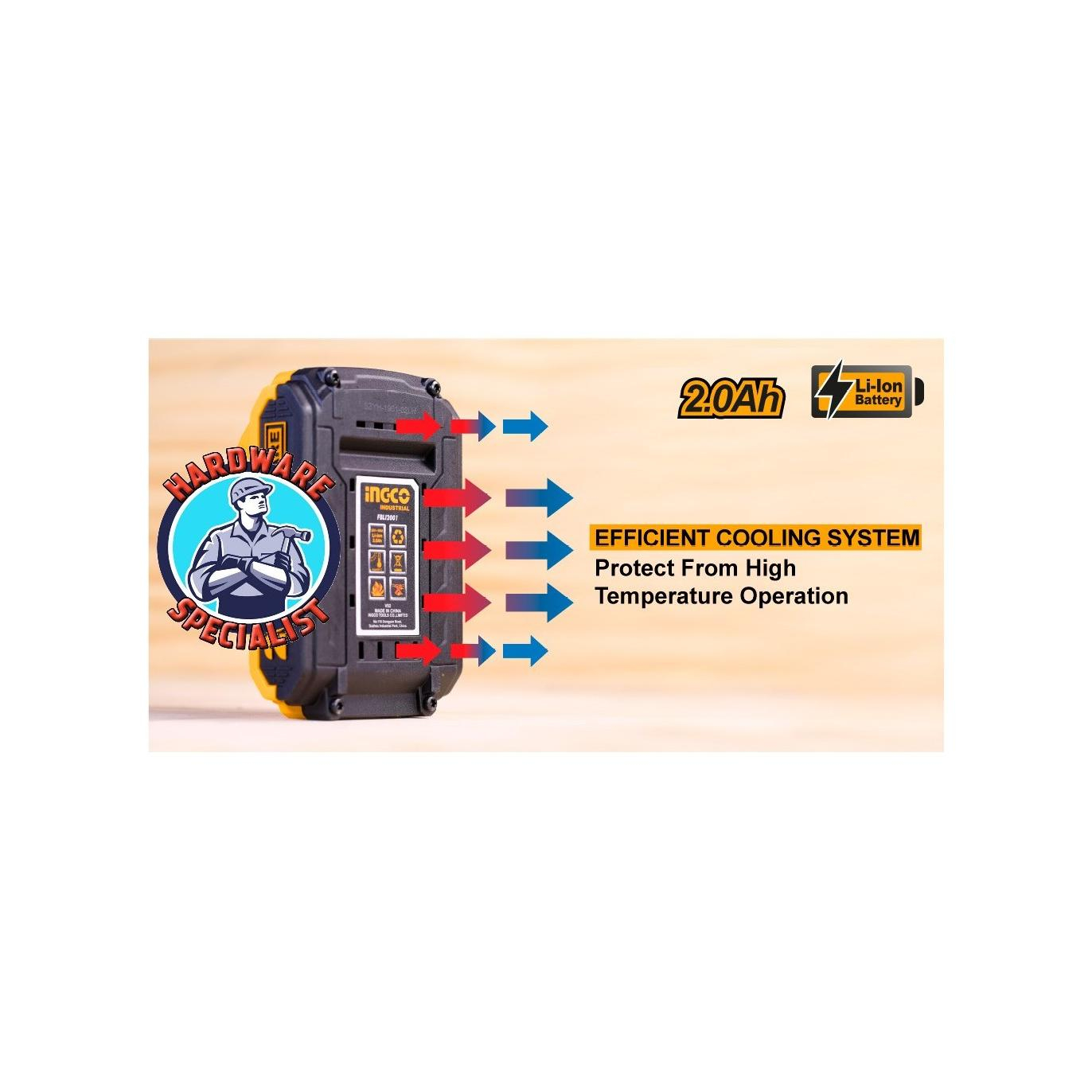 باطری شارژی 20 ولت 2  آمپر اینکو مدل  FB-LI-20011