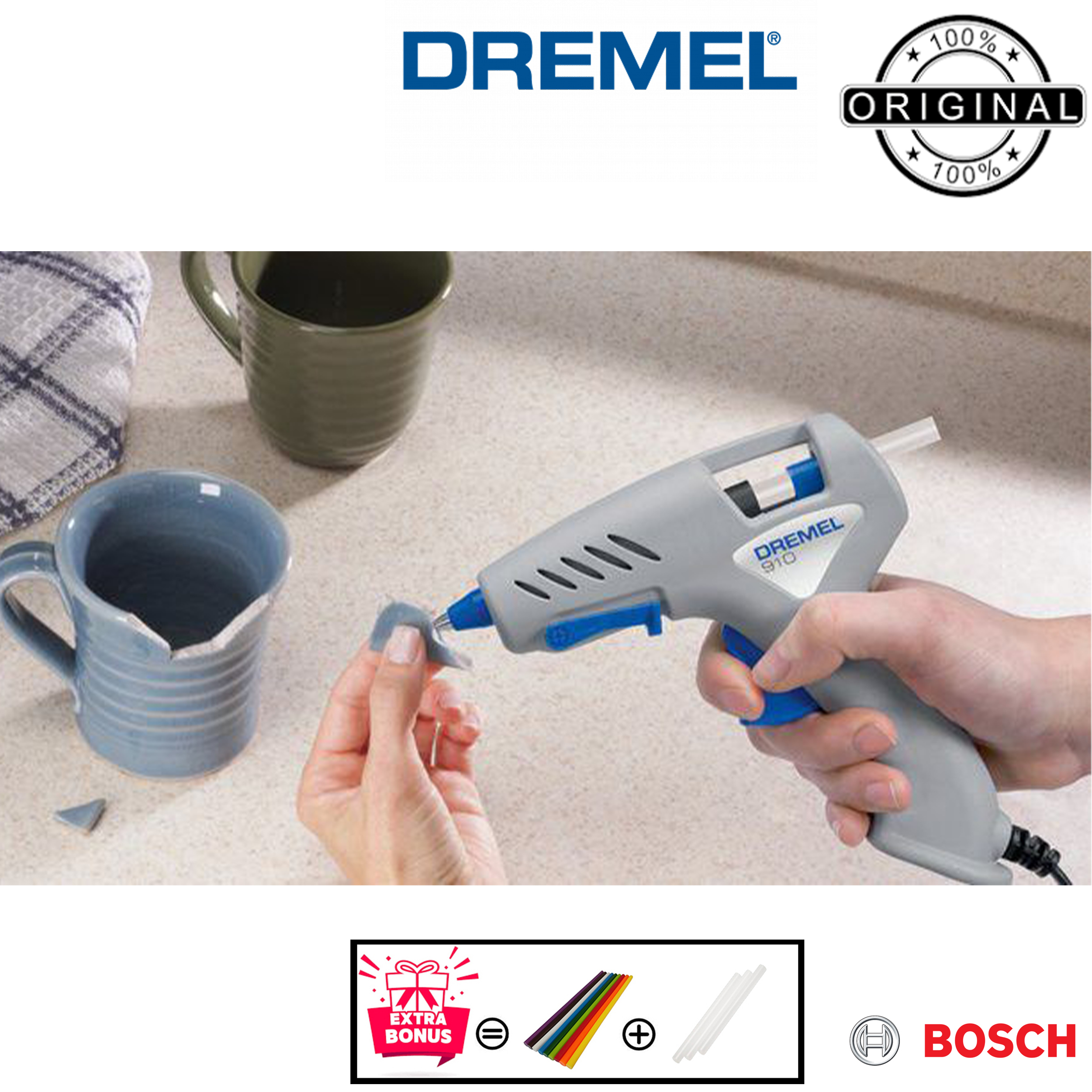 گان چسب حرارتی درمل مدل فوق حرفه ای Dremel Glue Gun 910 - 165 °C