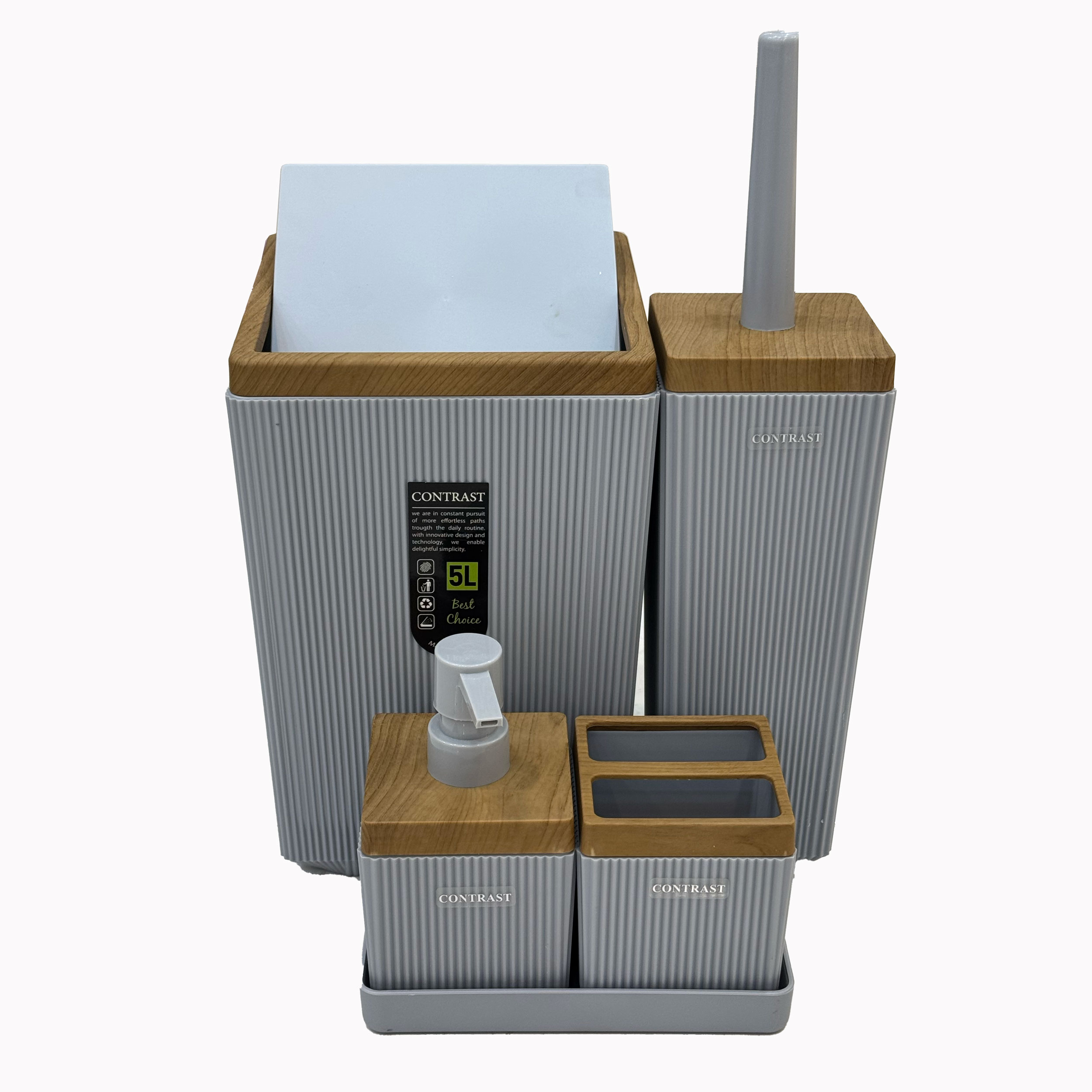 ست سرویس بهداشتی 5 تکه کنتراست مدل دری کد RM8900