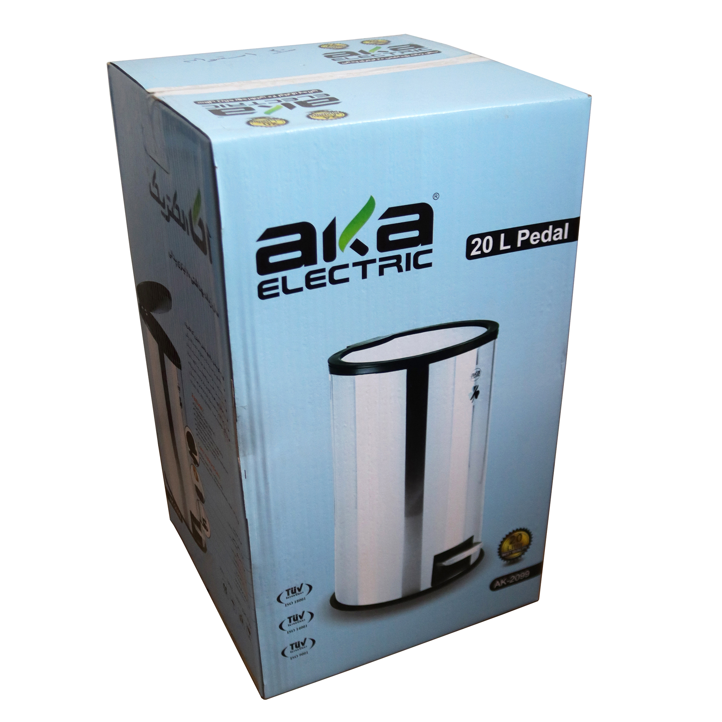 سطل زباله آکا الکتریک مدل استوانه ای کد YP-OSTVANEI-20L
