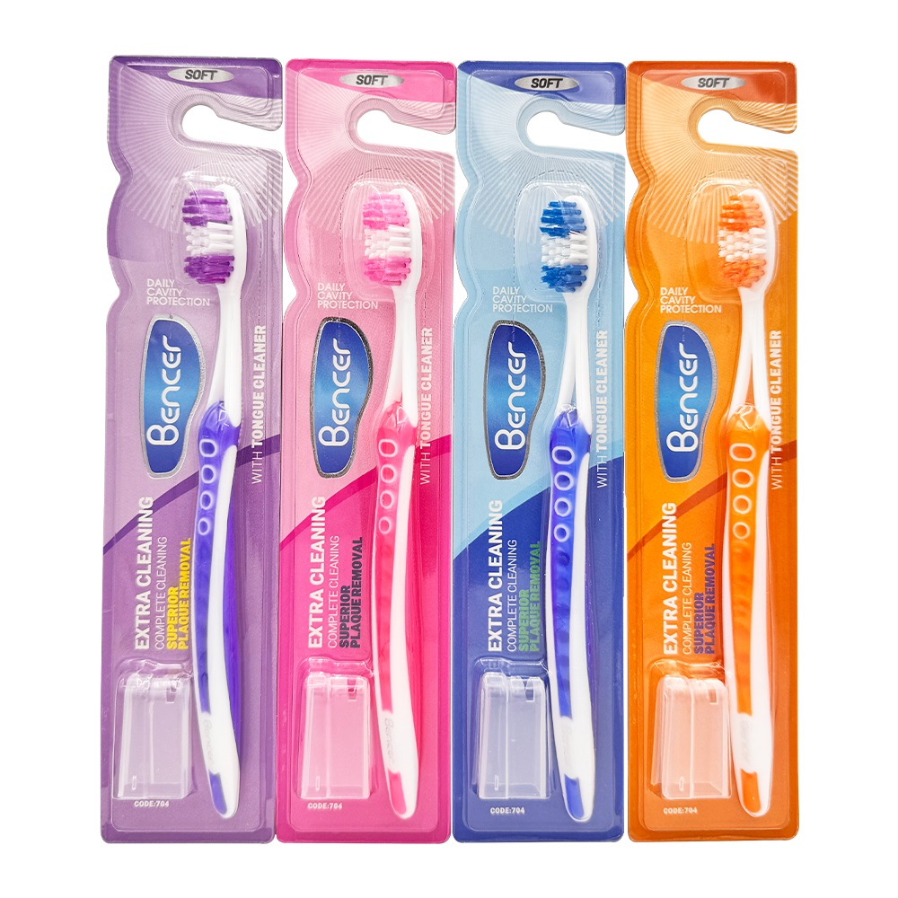 مسواک بنسر مدل اکسترا کلینینگ با برس نرم بسته 144عددی