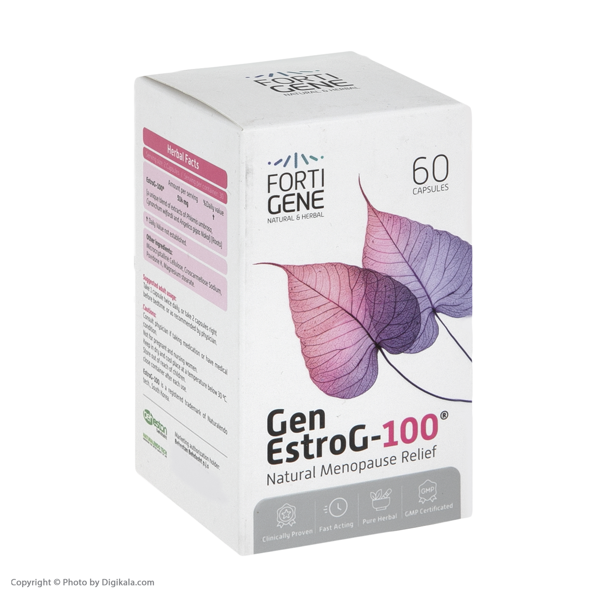 کپسول ژن استروجی 100 فورتی ژن بسته 60 عددی
