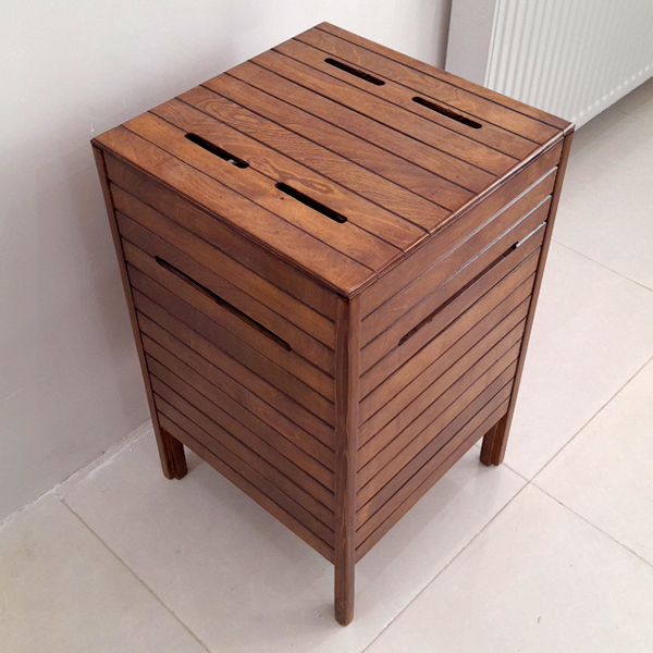 سبد رخت چرک مدل باکس چوبی 40 ضد رطوبت