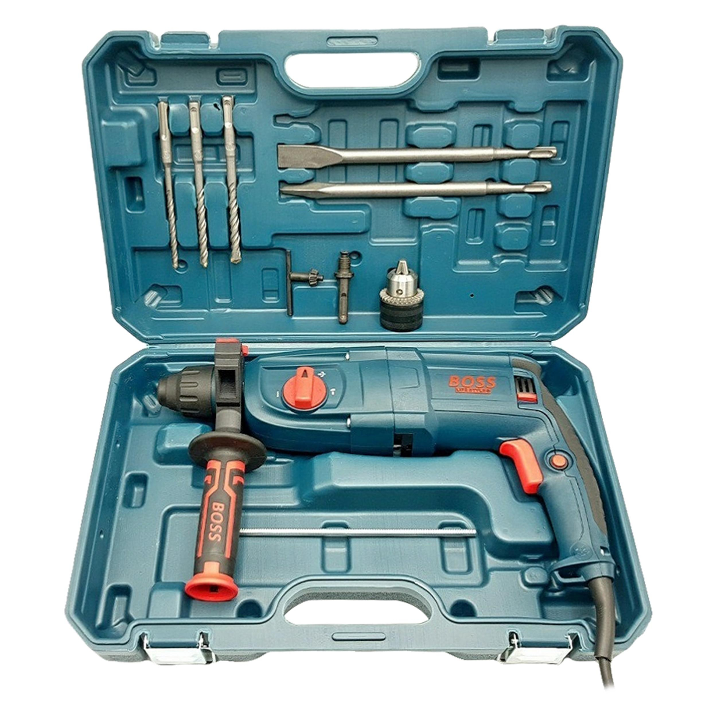 مجموعه 11 عددی دریل بتن کن باس سه کاره صنعتی مدل Industrial New 26sre