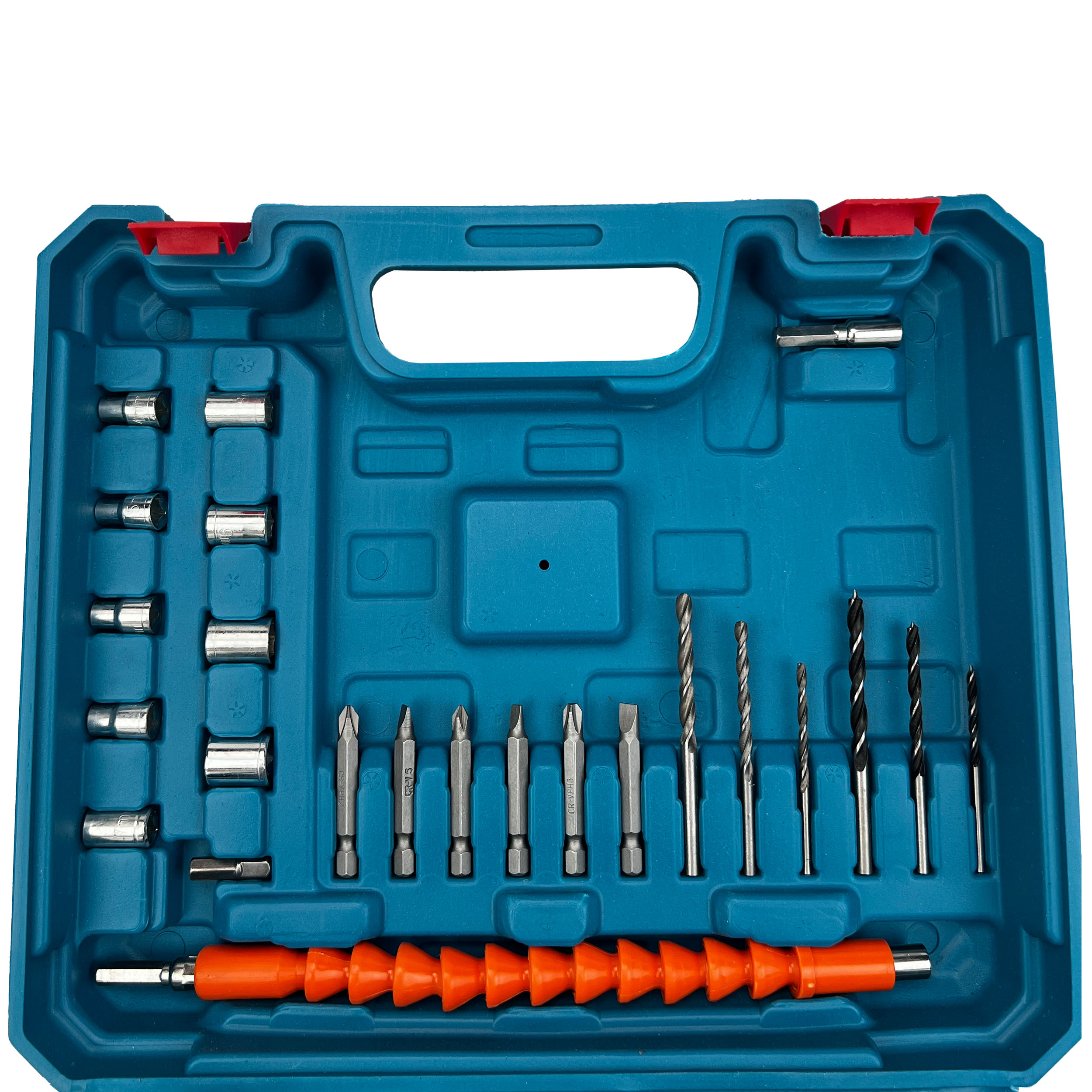 پیچ گوشتی شارژی باس مدل 18V-2B BLUE مجموعه 28 عددی