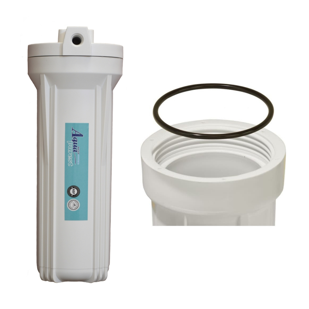 فیلتر دستگاه تصفیه آب آکوا پیورست مدل FL-03 مجموعه 3 عددی به همراه هوزینگ دستگاه تصفیه کننده آب مدل 10INCH مجموعه 3 عددی
