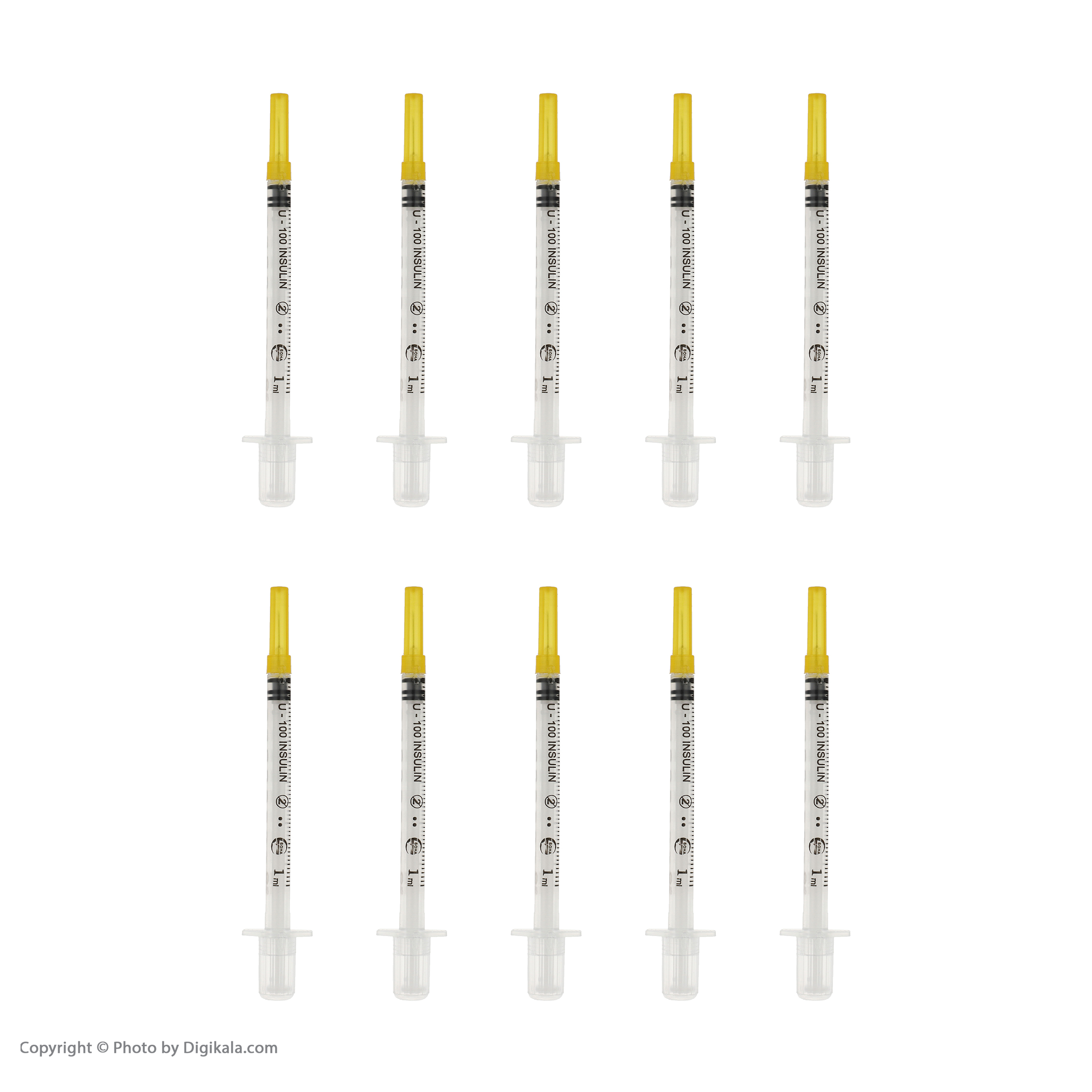 سرنگ 1 سی سی انسولین سها مدل 10M بسته 100 عددی
