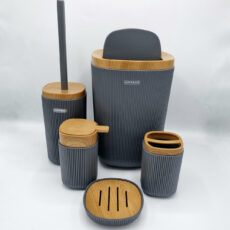 ست سرویس بهداشتی پنج پارچه کنتراست مدل روما 7900 طرح چوب