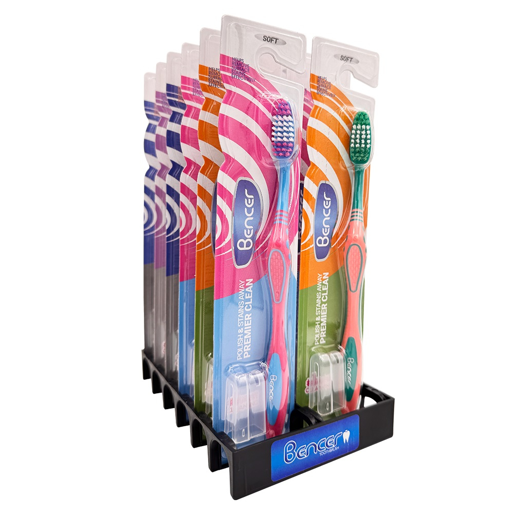 مسواک بنسر مدل پریمیر کلینینگ با برس نرم بسته 12 عددی