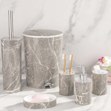 ست سرویس بهداشتی 6 پارچه لیمون مدل ماربل طرح سنگی