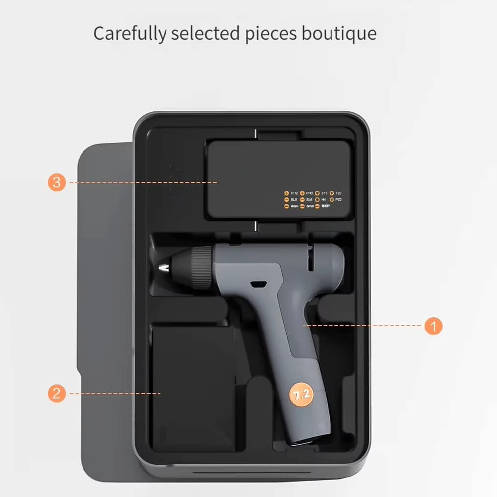 پیچ گوشتی شارژی دلی مدل H1001-ADEF مجموعه 59 عددی