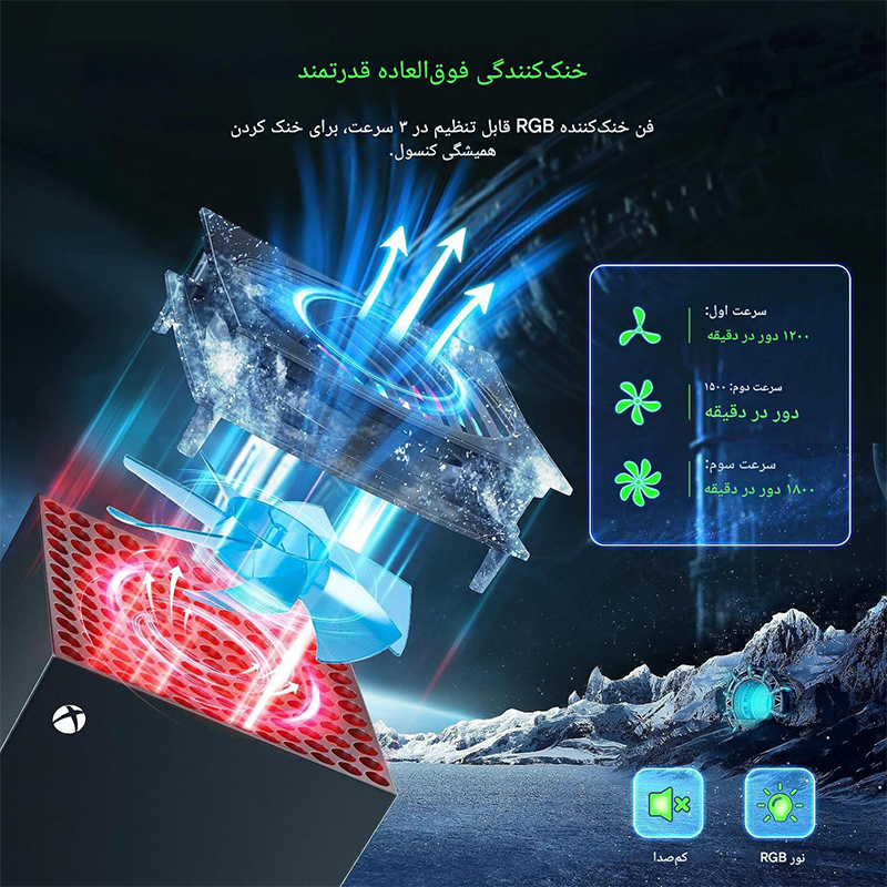 فن و پایه چند منظوره X-Series X آی پلی مدل HBX-608 RGB