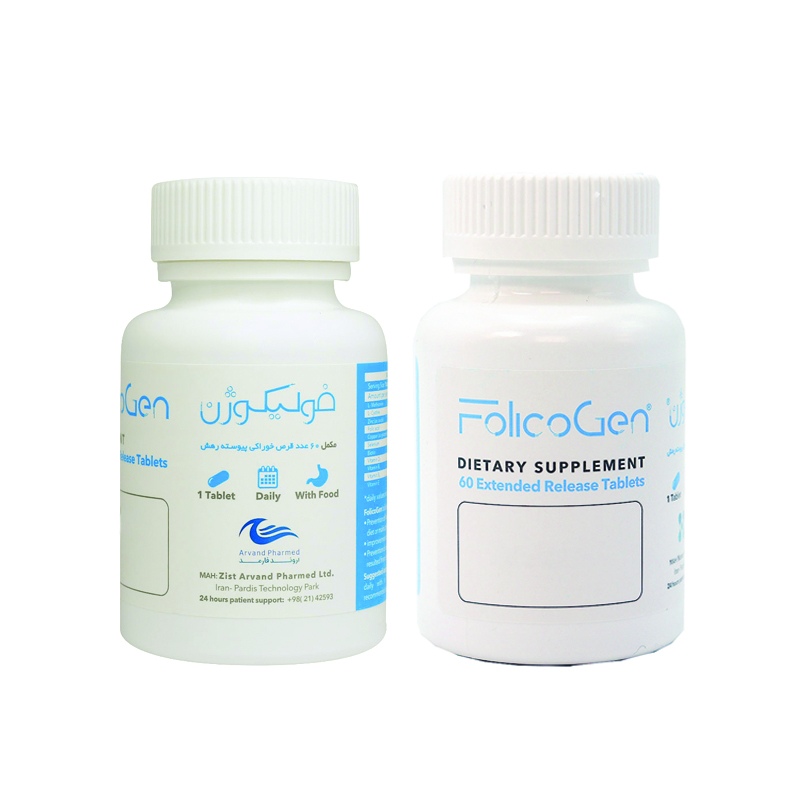 قرص فولیکوژن اروند فارمد - دو بسته 60 عددی