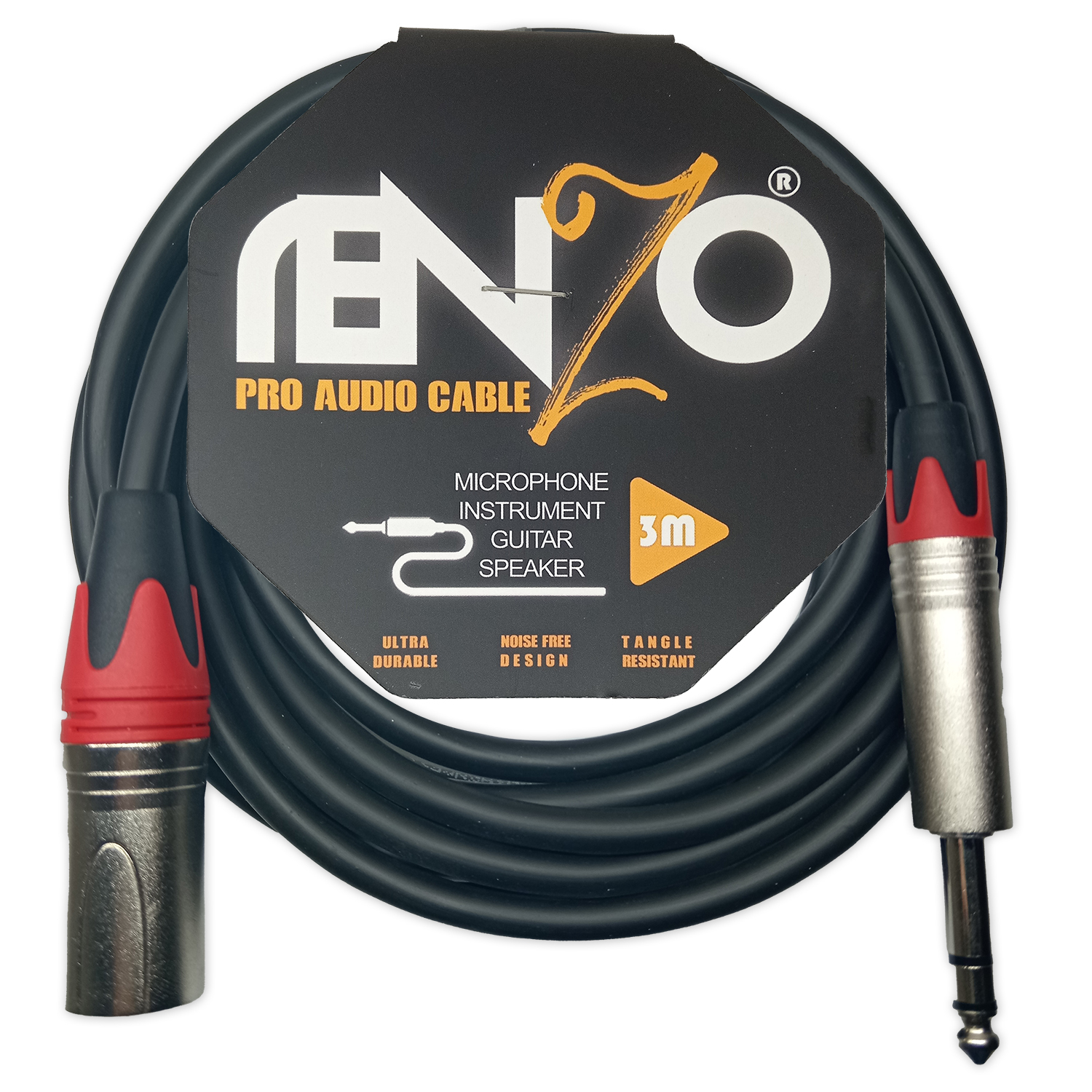 کابل اسپیکر مانیتورینگ رنزو آدیو TRS به XLR طول 3 متر