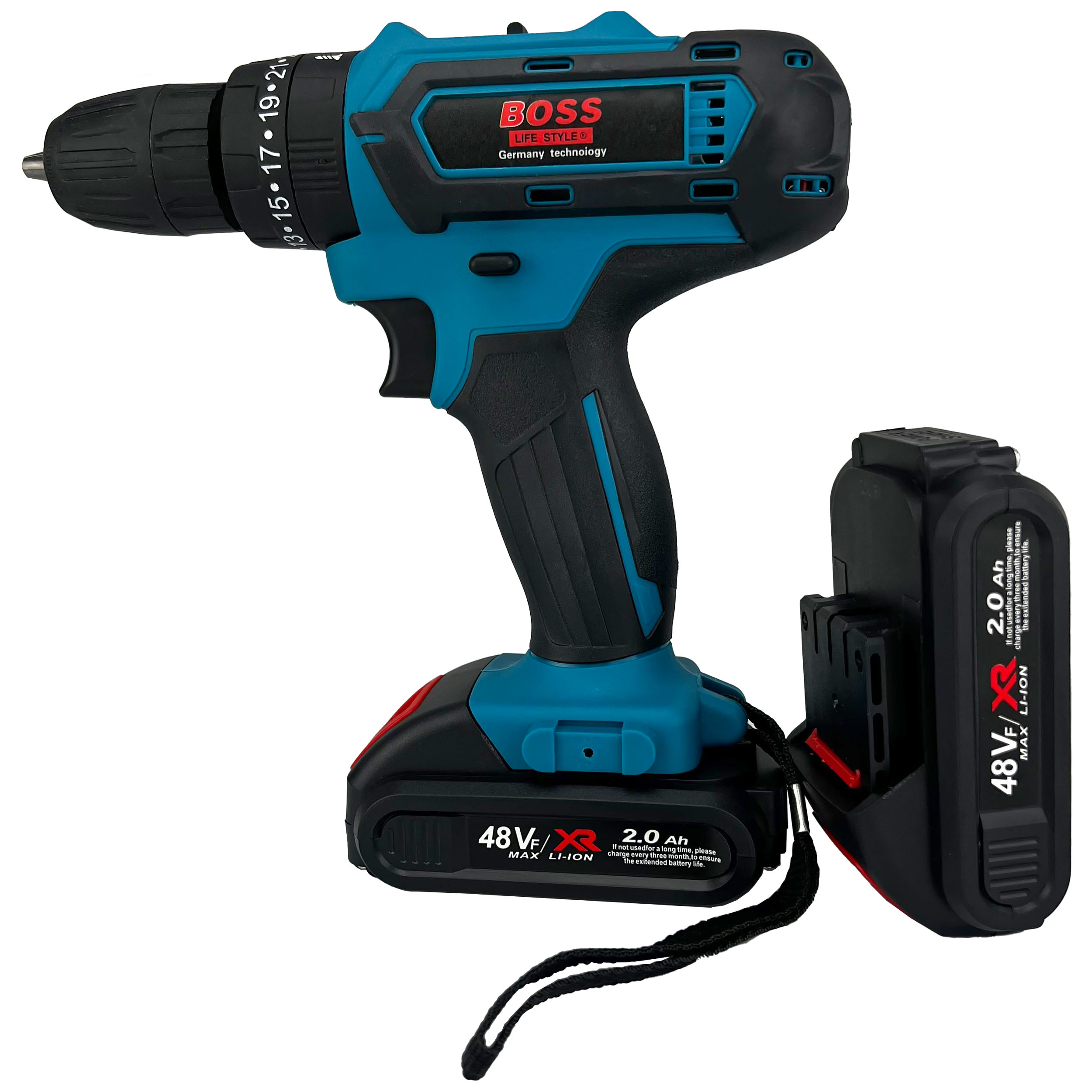 دریل چکشی شارژی باس مدل 48VF مجموعه 27 عددی