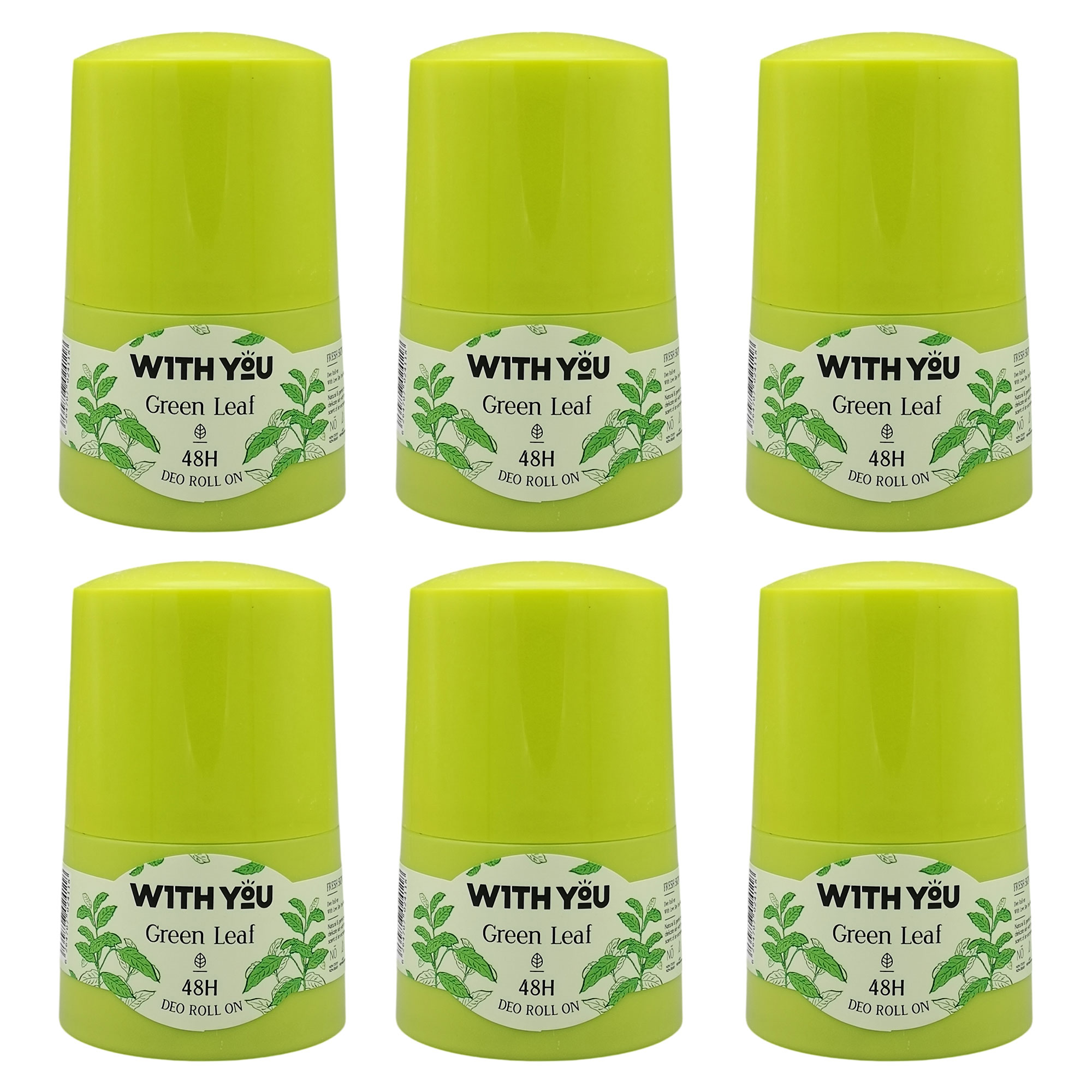 رول ضد تعریق زنانه ویت یو مدل GREEN LEAF حجم 50 میلی لیتر مجموعه 6 عددی