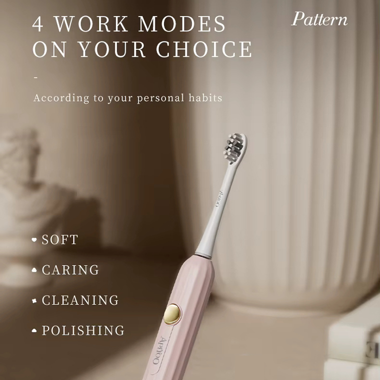 مسواک برقی آپیو مدل T12-A به همراه 4 سری یدک  مجموعه 2 عددی