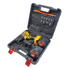 مجموعه 28 عددی دریل پیچ گوشتی شارژی براشلس صنعتی نیو پاور مدل  JAPAN _ TECHNOLOGY