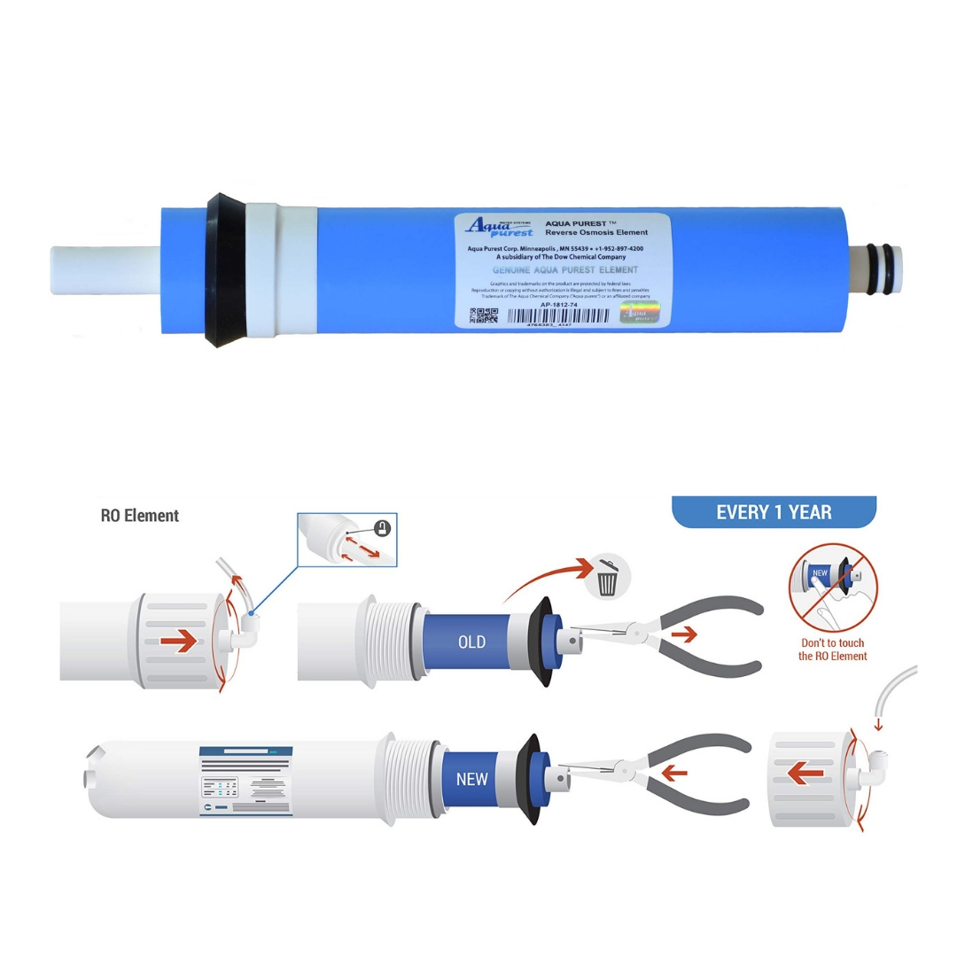 فیلتر دستگاه تصفیه کننده آب آکوا پیورست مدل AP-07 مجموعه 7 عددی به همراه کپسول فاضلاب مدل FLOW 300
