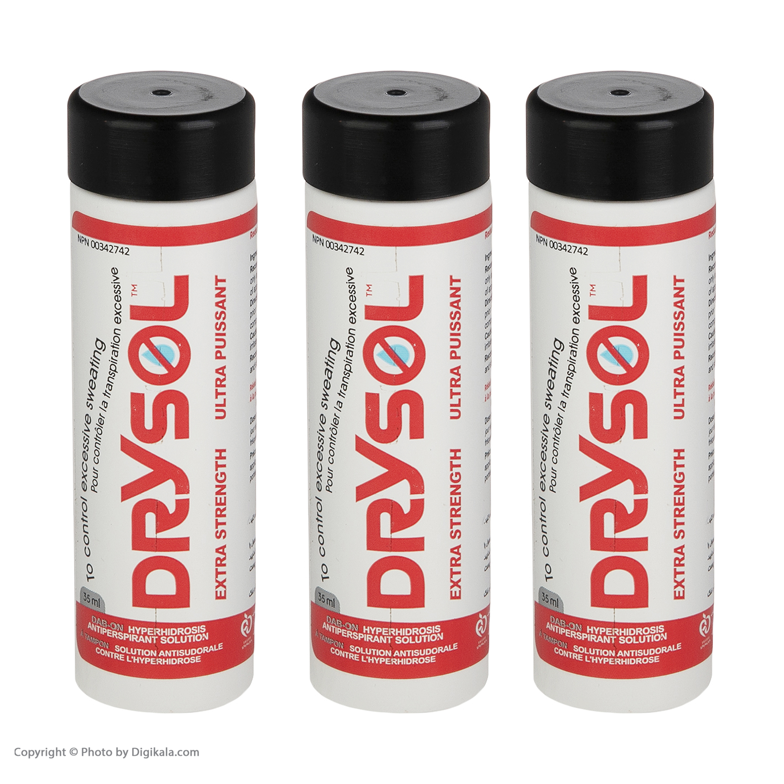 ضد تعریق درایسول مدل Extra Strength مناسب برای زیر بغل و کف دست و پا حجم 35 میلی لیتر بسته 3 عددی