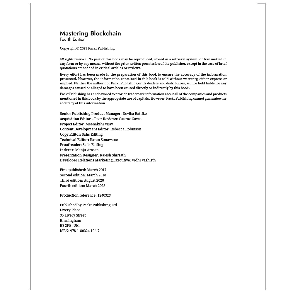 کتاب Mastering  Blockchain  Fourth  Edition اثر Imran  Bashir انتشارات رایان کاویان