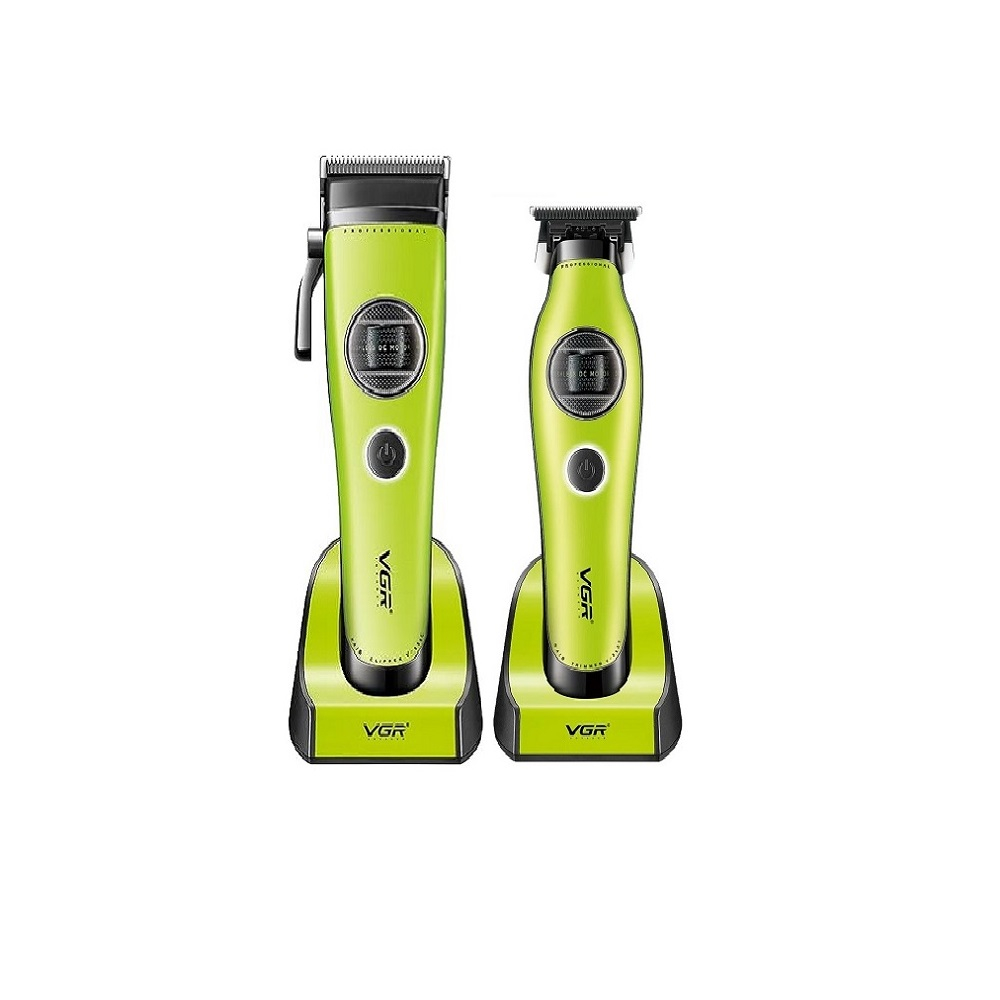 ماشین اصلاح موی سر و صورت شارژی وی جی ار مدل V-880C.V-880T  مجموعه 2 عددی