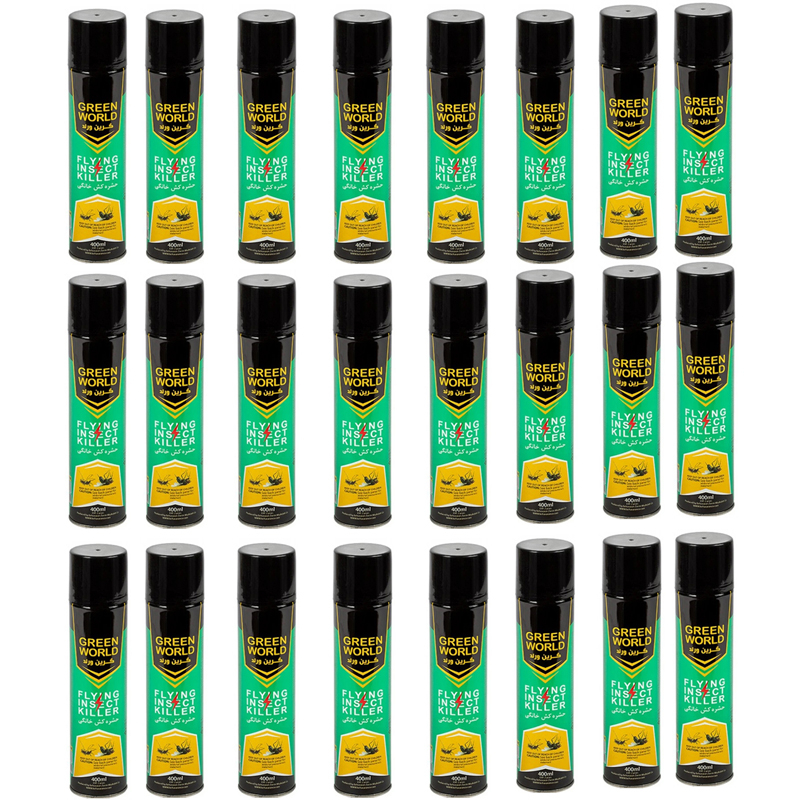 اسپری حشره کش گرین ورد مدل Flying Insect Killer حجم 400 میلی لیتر مجموعه 24 عددی