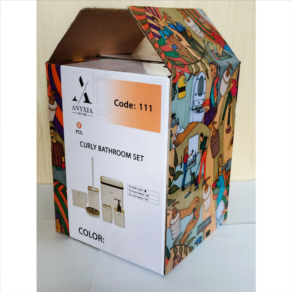 ست سرویس بهداشتی 6 پارچه آنکسیا مدل کرلی کد 111