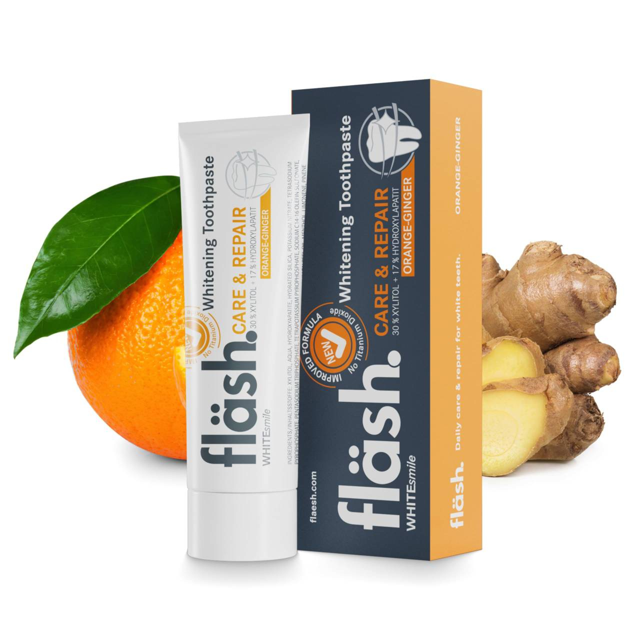 خمیر دندان وایت اسمایل مدل flash orange ginger حجم 75 میلی لیتر