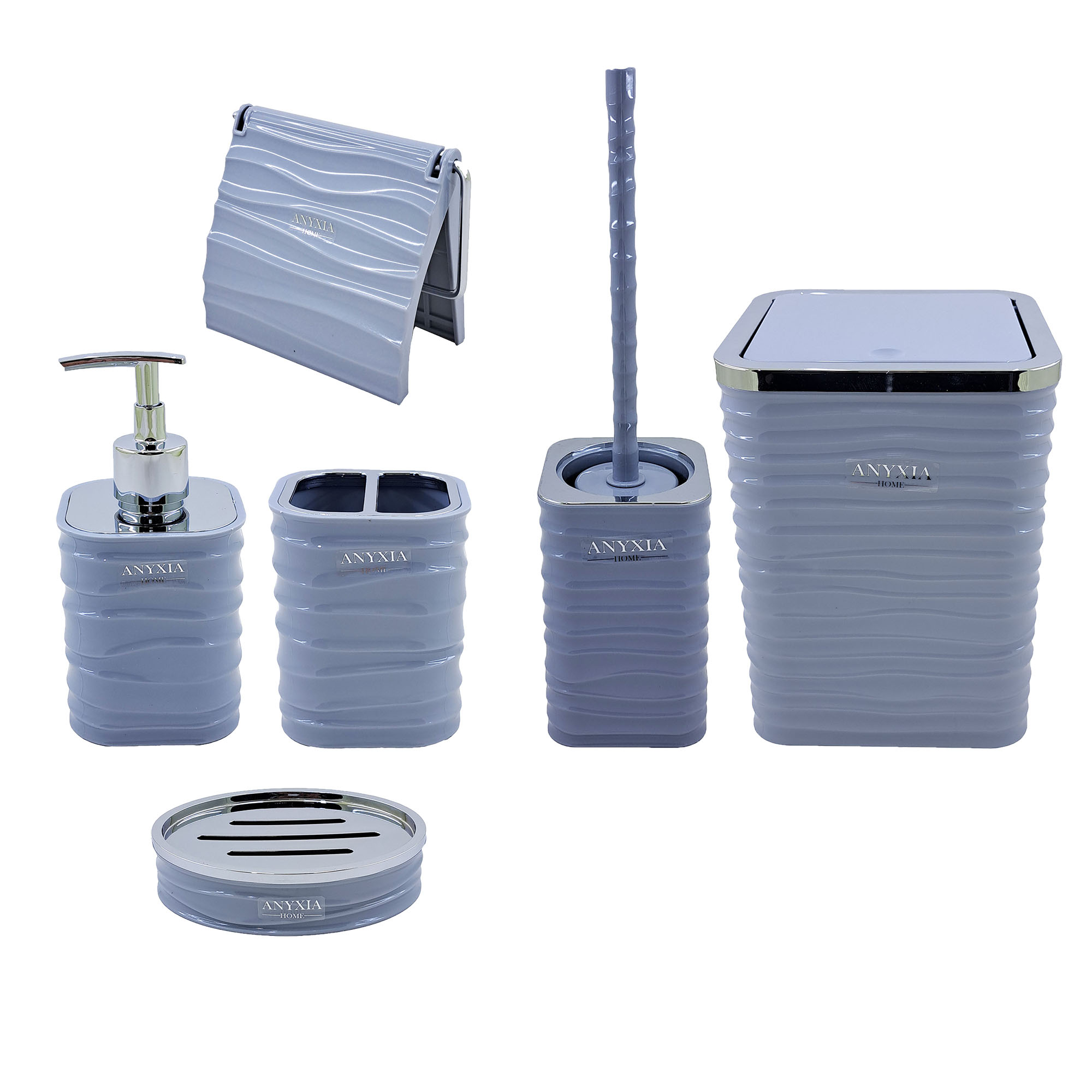 ست سرویس بهداشتی 6 پارچه آنیکسا مدل کرلی