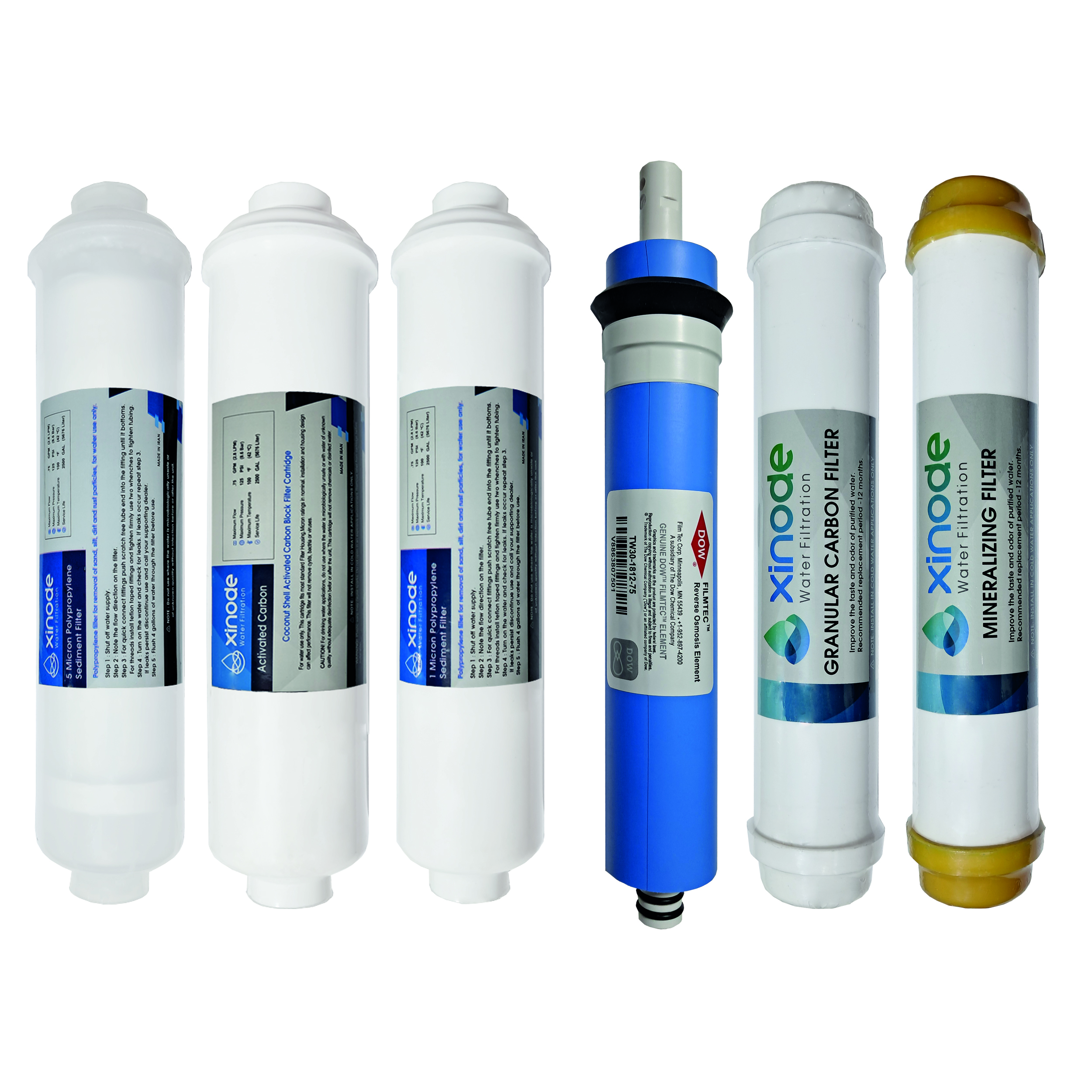 فیلتر دستگاه تصفیه آب زینود مدل کیسی RO-CXF106 مجموعه 6 عددی