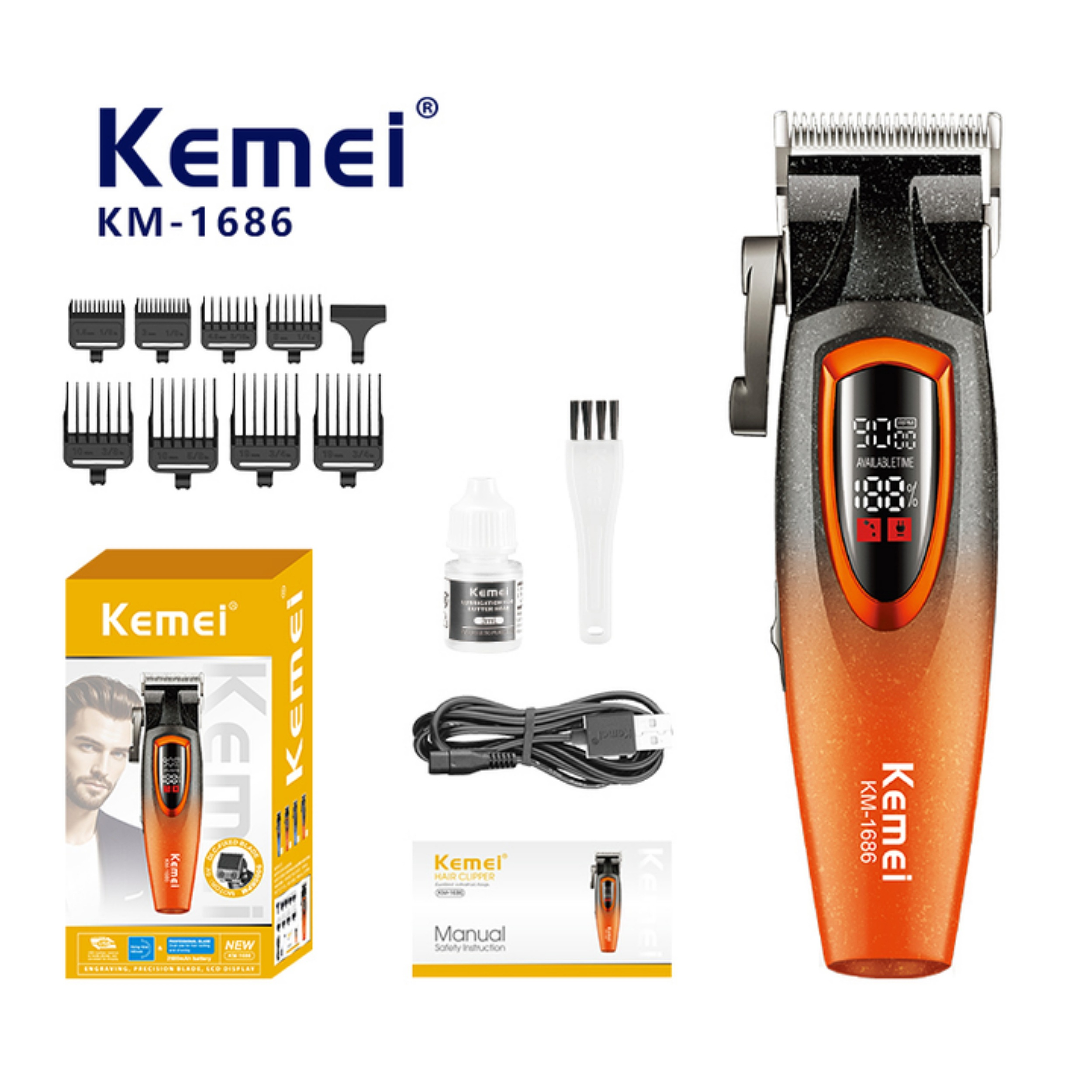 ماشین اصلاح موی سر و صورت شارژی کیمی مدل km-1686