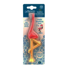 مسواک کودک دکتر براونز مدل فلامینگو با برس نرم