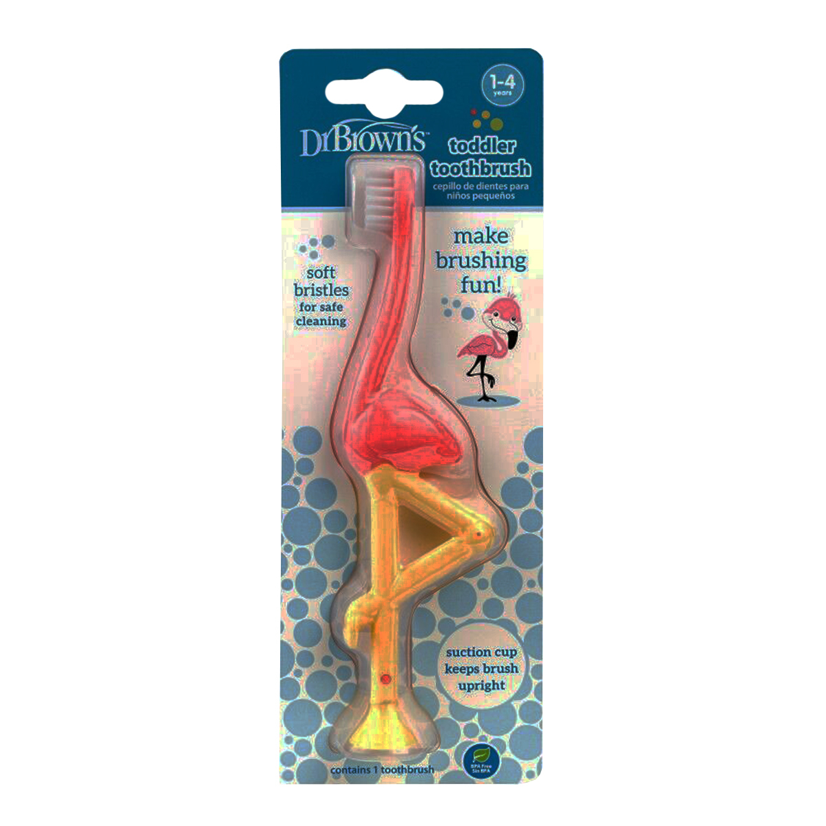 مسواک کودک دکتر براونز مدل فلامینگو با برس نرم