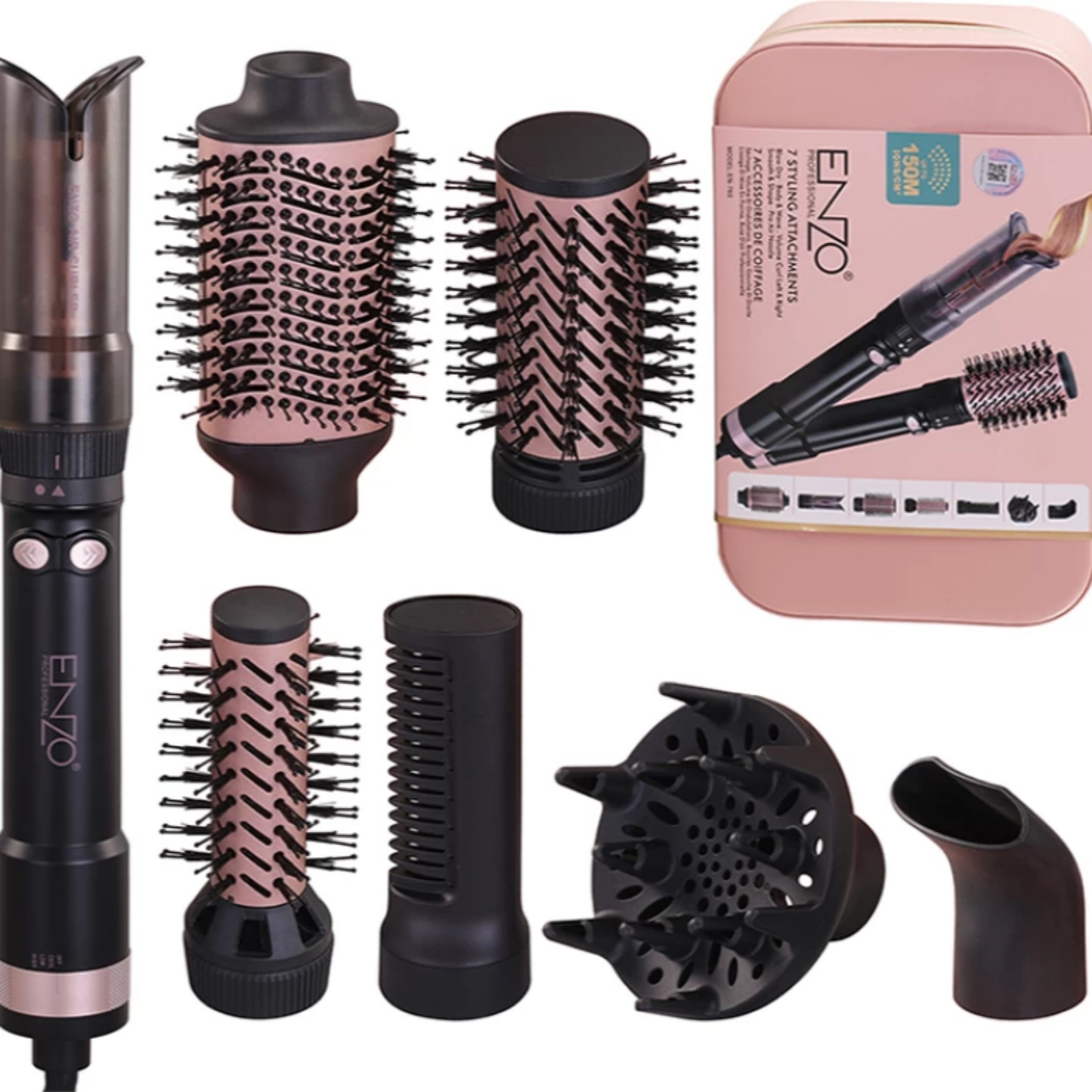 سشوار برسدار چرخشی 1500 وات انزو پروفیشینال مدل EN-760 7in1