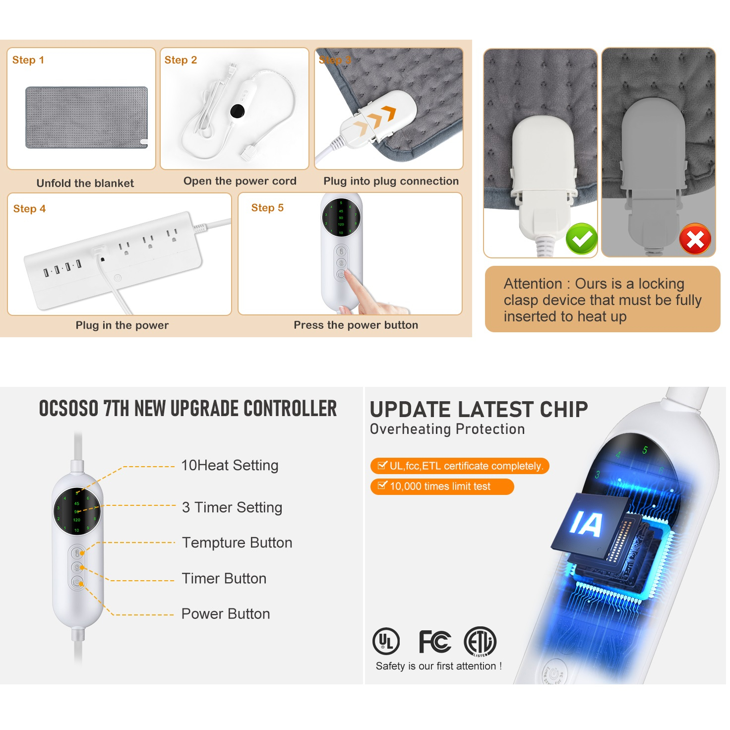 تشکچه برقی اوکوسوسو مدل  QNS-04 سایز 50*100 سانتی متر