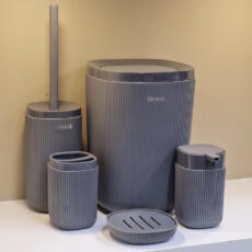 ست سرویس بهداشتی 5 پارچه کنتراست مدل روما تمام خطی کد DH46