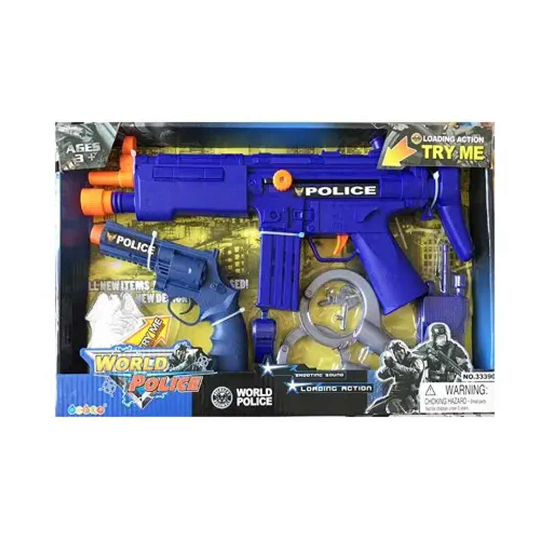 ست اسباب بازی تفنگ و دستبند پلیس مدل World Police
