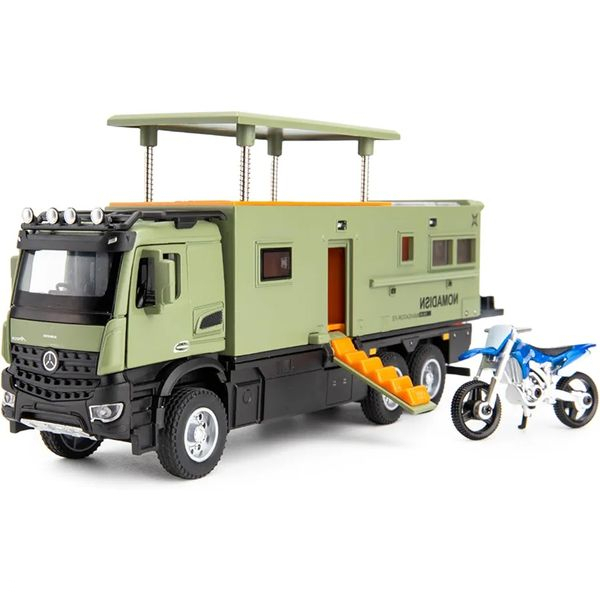 ماکت ماشین مدل کامیون بنز یونیماگ آرکوس کمپر آفرود مجموعه 2 عددی