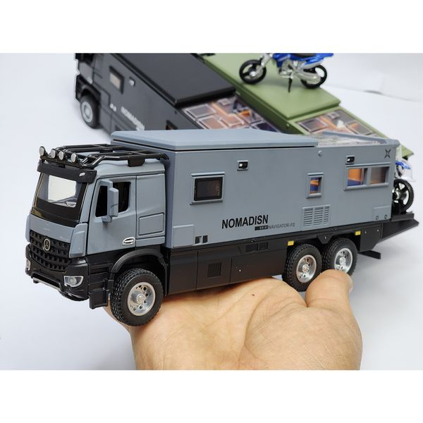 ماکت ماشین مدل کامیون بنز یونیماگ آرکوس کمپر آفرود مجموعه 2 عددی